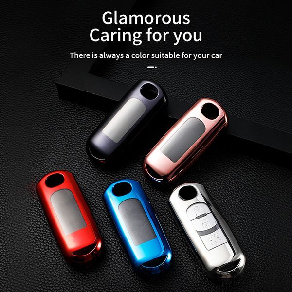 For Mazda TPU protective key case black or red color, please choose