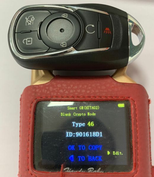 4+1 button remote key with 7952E HITAG2 46chip- 315mhz ASK model for 2017-2020 Buick Envision FCC ID: HYQ4AA PN: 13584500