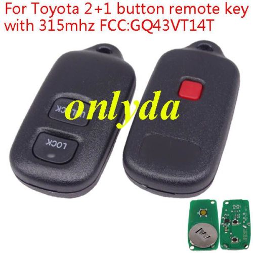 For Toyota 2+1 button remote key with 315mhz FCC:GQ43VT14T