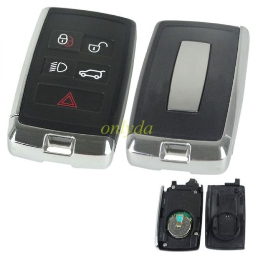 For Landrover smart  freelander  4+1 button remote with 315MH / 434MHZ with  HITAG-PRO(ID49) chip  2017-2020 years                          JLR:JK52-15K601-BG(JK52-15K601-XX)  LERA:5AVC13F08 MODEL:PSFOB     FOBL4LR AftermarketPCB+ original shell