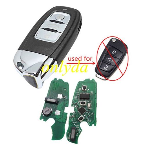 For Audi modified  MQB keyless remote with ID48 chip with 434mhz,FSK with Rem 8VO837220D   8VO837220,and 8VO837220G