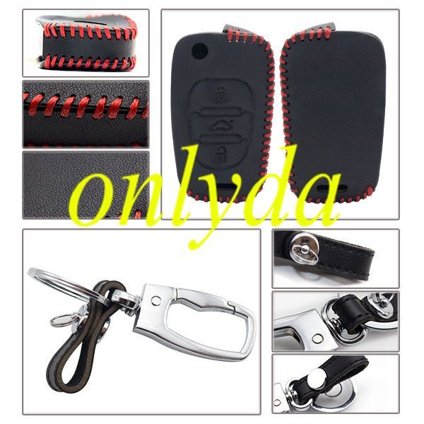 For Kia Hyundai 3 button key leather case.