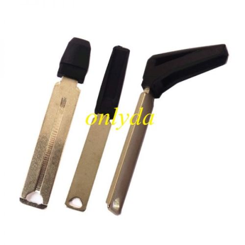 For emmergency key blade the outsise part with groove