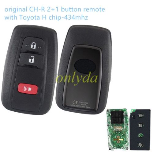 For OEM CH-R 2+1 button remote with Toyota H chip-434mhz