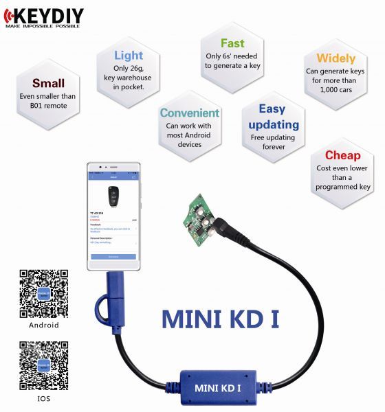 MINI KD cable use for making any model remote key on phone