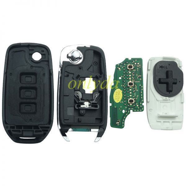 For Renault 3 Button flip remote   AES 4A PCF7961M chip-434MHZ FCCID:CWTWB1G767   for Renault Captur/Megane 3，please choose the blade