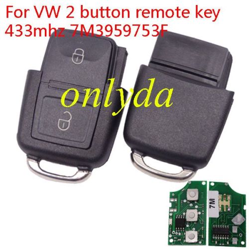For VW 2 button remote key 433mhz 7M3959753F