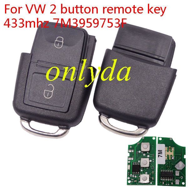 For VW 2 button remote key 433mhz 7M3959753F