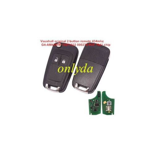 For  Vauxhall 2 button Remote Key key with 434mhz  G4-AM433TX 13271922 000274 PCF 7941 chip  without blade