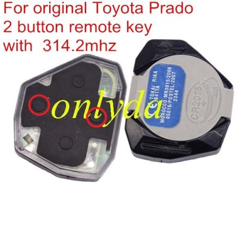 For  OEM toyota Prado 2 button remote key with 315mhz  used  land cruiser, suv car