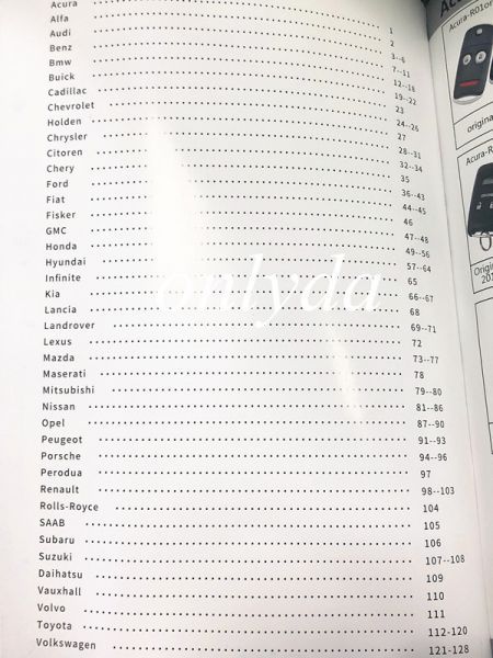 onlyda Auto Remote keys catalog book