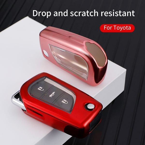 For Toyota TPU protective key case  black or red color, please choose