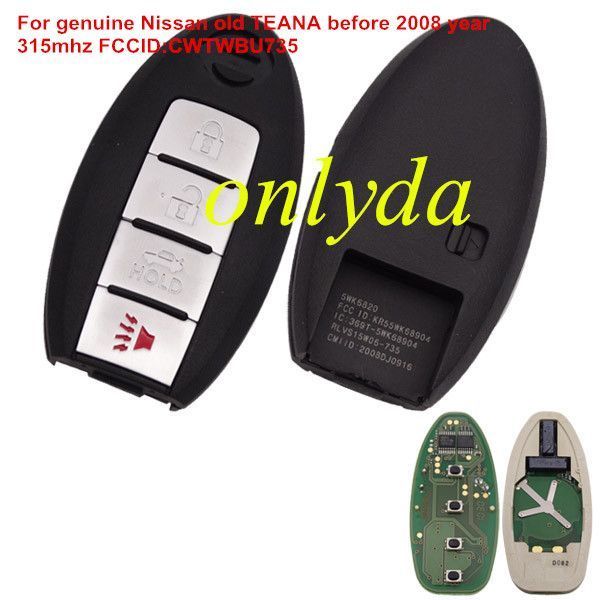 For genuine Nissan old TEANA before 2008 year  remote  with 315mhz