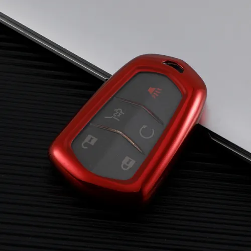 For Cadillac TPU protective key case  black or red color, please choose