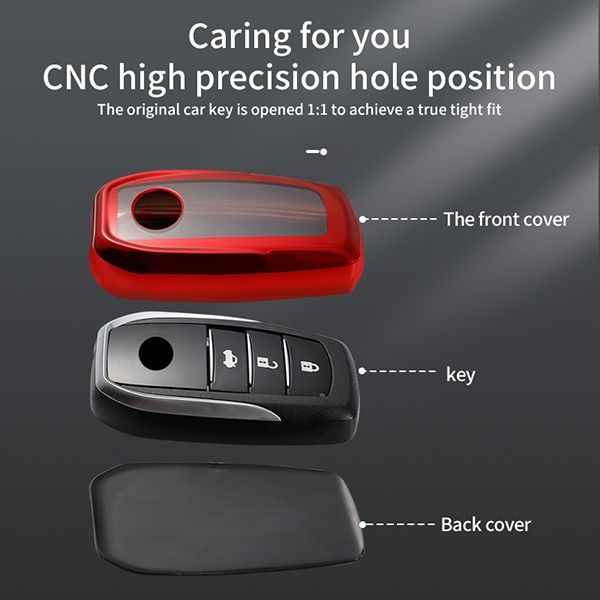 For Toyota TPU protective key case  black or red color, please choose