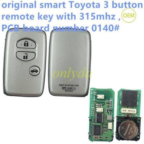 For OEM smart Toyota 3 button remote key with 315mhz ,PCB board number 0140#