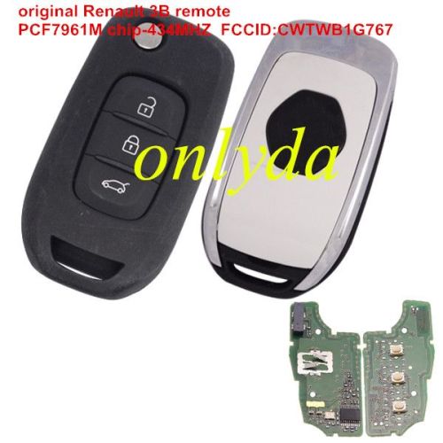 Original for renault 3 Button remote PCF7961M-434MHZ CMIIT ID:2013DJ6139 FCCID:CWTWB1G767 Model:TWB1G767 IC:1788D-FWB1G767  For 2013-2017 Renault Captur 2013-2017 Renault Symbol 2013-2017 Renault Megane3 2013-2017 Renault Kadjar 2016+ Renault Kaptur(Russia)