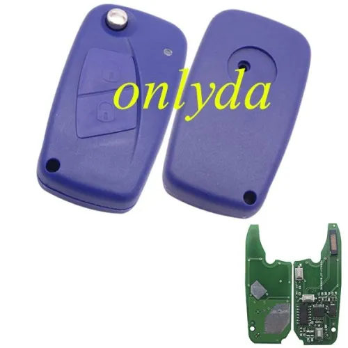 For Fiat Delphi BSI 2 button remote key  433.92Mhz Transponder: ID46 – PCF7946 Crypto  / Hitag2 (Blue) As Model:  (Delphi BSI System) Fiat:Fiorino 2008-2017 QUBO 2008-2016 Peugeot:Bipper CITROEN:Nemo
