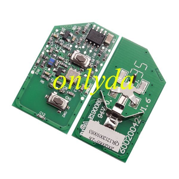 For Chery 2 button  remote key with 434mhz with original PCB