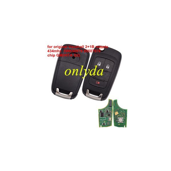 For  OEM Vauxhall  2+1 button remote key with 434mhz  5WK50079 95507070 chip GM(HITA G2)