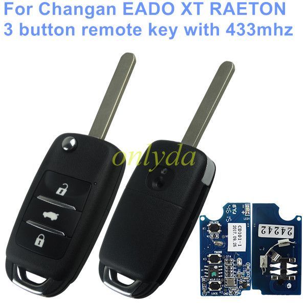 For Changan EADO XT RAETON 3 button remote key with 433mhz