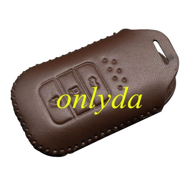 For Honda 3button key leather case CRIDER, ACCORD, JADE,  2014FIT, VEZE.