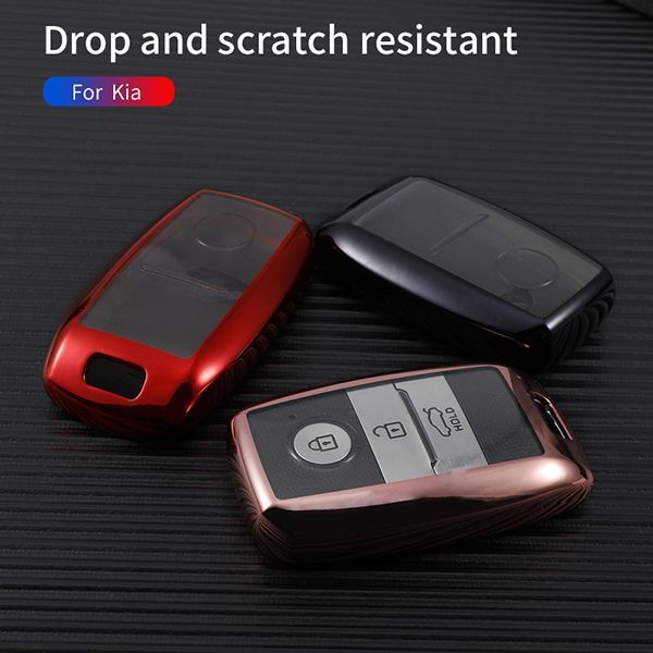 For KIA TPU protective key case  black or red color, please choose