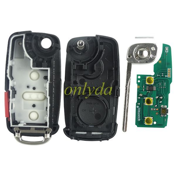 For VW 3 +1button remote key  with ID48 chip315mhz /434mhz Model Number is 5K0-837-202AD Switchable frequency
