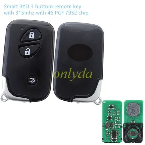 For BYD Smart 3 buttom remote key with 315mhz with 46 PCF 7952 chip