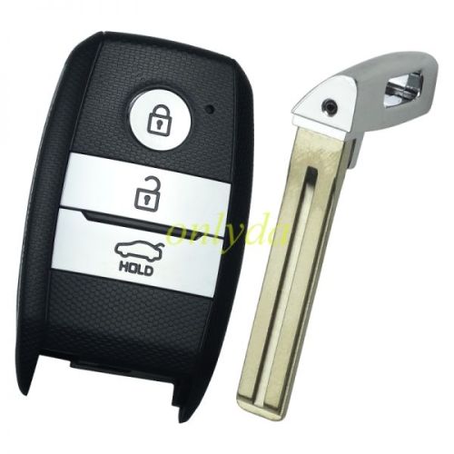 For Kia 3 button remote key shell with key blade with badge