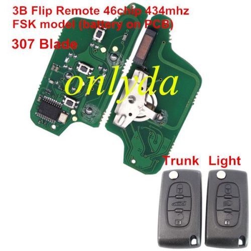 For 3B Flip Remote Key  433mhz (battery on PCB) FSK model  with 46 chip