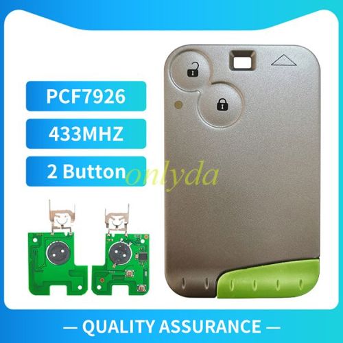 For Renault Laguna &Velsatis & Espace Renault:Laguna II 2 button card pcf7926-433mhz