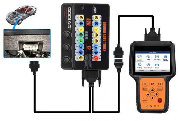 GODIAG GT100 AUTO TOOLS OBDII Break Out Box ECU Connector OBDII 16PIN Protocol Detector Breakout