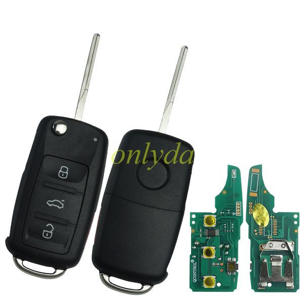 For VW 3 +1button remote key  with ID48 chip315mhz /434mhz Model Number is 5K0-837-202AD Switchable frequency