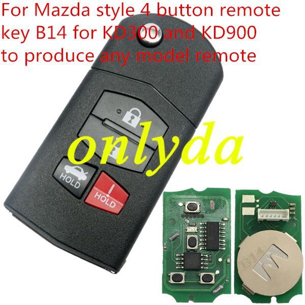 Keydiy B14-3+1 Mazda style 3 button remote key