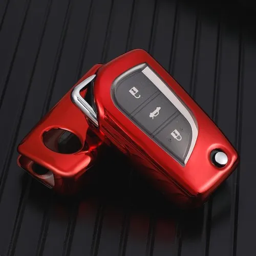 For Toyota TPU protective key case  black or red color, please choose