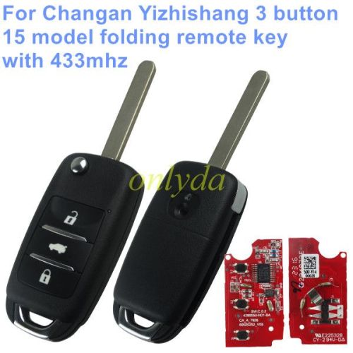 For  Changan Yizhishang 3 button  15 model folding remote key with 433mhz