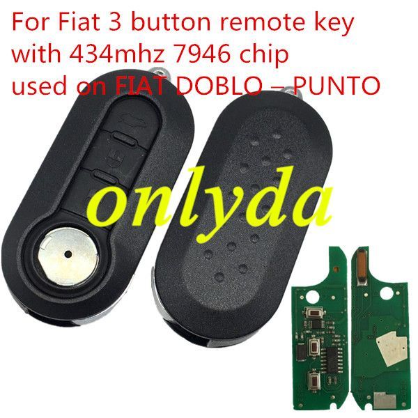 For As Model: (Delphi BSI System) Fiat  3B remote key PCF7946-434MHZ