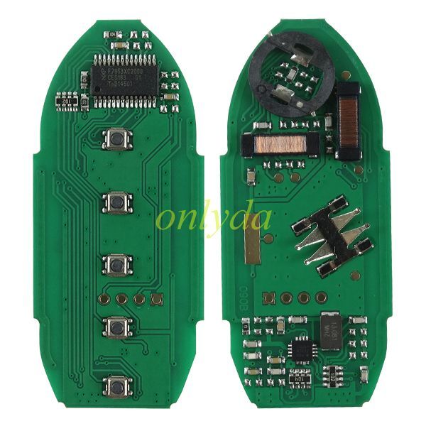 For Nissan 5 button remote key for Nissan  Pathfinder Teana Altima 2013-2015  Maxima 2015  433.92mhz  Proximity chip:7953X /PCF 7952X/ HITAG3 / 47CHIP   Continental: S180144020 IC:7812D-S180014 ANATEL-2845-11-2149 FCCID:KR5S180144014  CMIIT ID:2011D)2917 RLVCOSM-0819