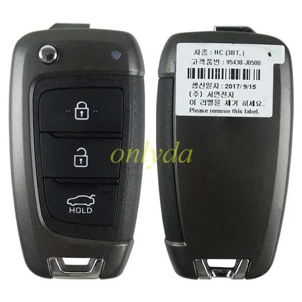 For OEM Hyundai 95430-J0500 3 button remote key with 434mhz without blade
