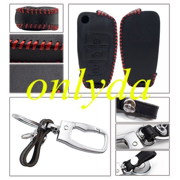 For  Audi 3 button key leather case used Q3 Q7 A3 A1 TT R8
