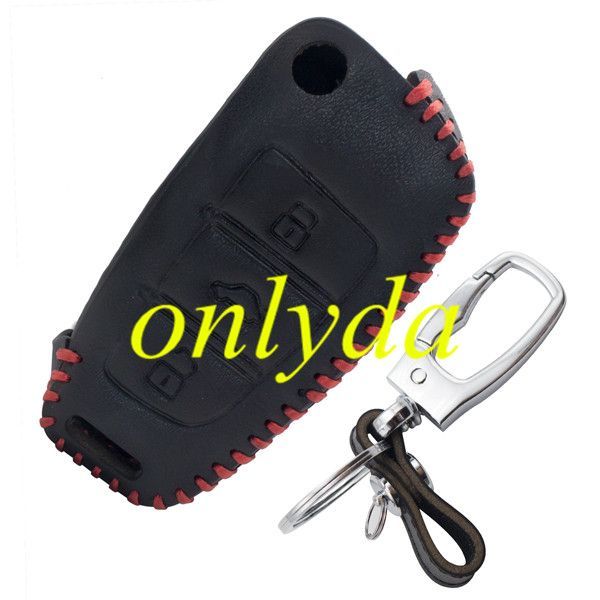 For  Audi 3 button key leather case used Q3 Q7 A3 A1 TT R8