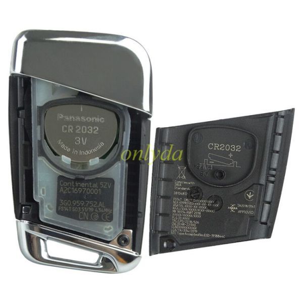 For OEM  VW 3 button remote key 434mhz with HitagPROVAGMQB49  chip:NCP21S2W PN3G0.959.752AL HW:H05 SW:0600 CNC ID:HR-22390