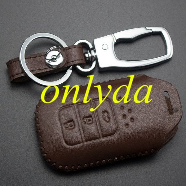 For Honda 3button key leather case CRIDER, ACCORD, JADE,  2014FIT, VEZE.