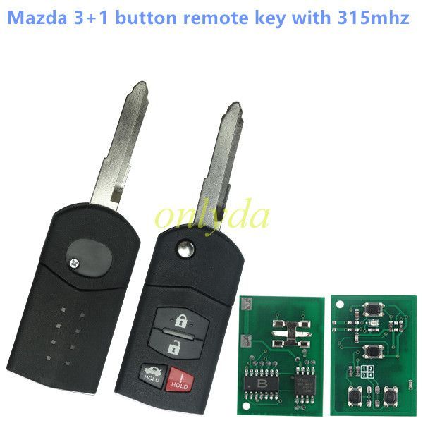 For Mazda 3+1 button remote key with 315mhz without chip FCC ID : BGBX1T478SKE125-01 P/N: 662F-SKE12501 Mazda 3 2010-2013 Mazda MX-5 MIATA 2006-2012 Mazda SPEED3 2010-2013 MAZDA 6 2009-2013