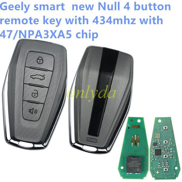 For  Geely smart  new Null 4 button remote key with 434mhz with 47/NPA3XA5 chip