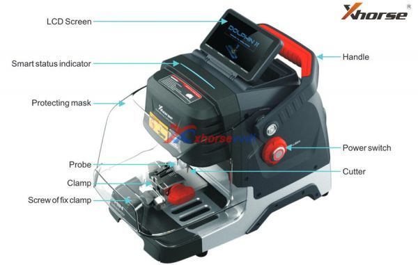 free shipping from Czech Republic Xhorse Dolphin II XP-005L Key Cutting Machine with Adjustable Screen