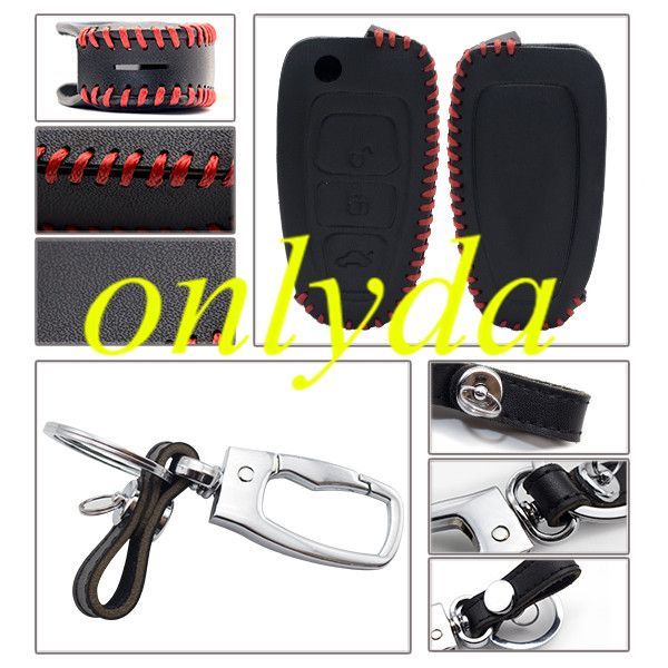 For  Ford 3 button key leather case Mondeo, Kuga, new Focus,