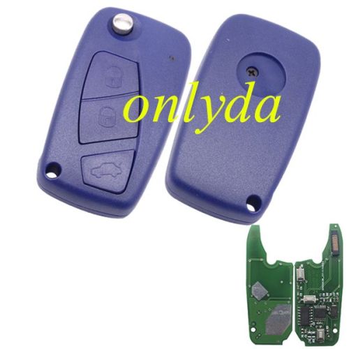 For Fiat Delphi BSI 3 button remote key With 433.92Mhz Transponder: ID46 – PCF7946 Philips Crypto 2 / Hitag2 (Blue)              As Model:  (Delphi BSI System) Fiat:Fiorino 2008-2017 QUBO 2008-2016 Peugeot:Bipper CITROEN:Nemo