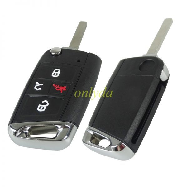 For  VW golf 3+1button remote key blank with HU162 blade